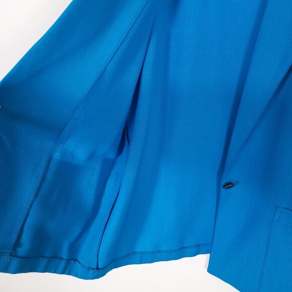 Vintage Blue Single Button Blazer Jacket - Picture 3 of 9